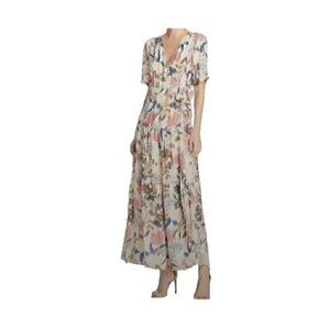 BELTAINE Women's Floral Print Self Tie Maxi Wrap Dress Size Small